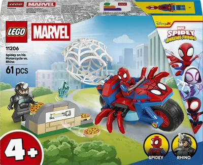 Immagine prodotto di LEGO Marvel Spidey Sulla Moto Contro Rhino 11206 - Motocicletta Giocattolo Con 2 Minifigure, 61 Pezzi, Per Bambini 4+ Anni