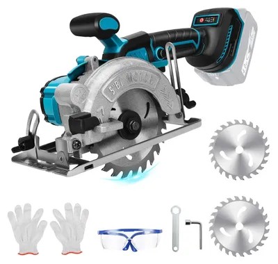 Bürstenlose Akku-Handkreissäge 125 mm, 6200 U/min, 2 Sägeblätter
