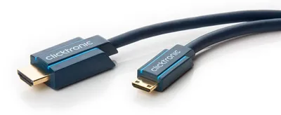 Zdjęcie produktu dla ClickTronic Mini-HDMI, 2m, 2 m, HDMI Type C (Mini), HDMI Typu A (Standard), 10,2 Gbit/s, Niebieski
