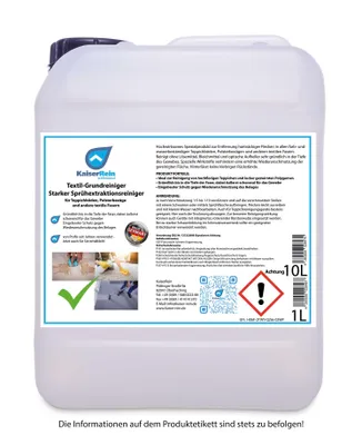 Produktbild von KaiserReinTextil-Grundreiniger Starker Sprühextraktionsreiniger 10 L Teppichreiniger Polsterreiniger Textilreiniger flüssig Konzentrat für Teppichböden, Polsterbezüge , Auto, Textil