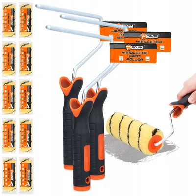Produktbild von Polax Premium Malerset 10x Farbwalzen 18 cm mit Griffen