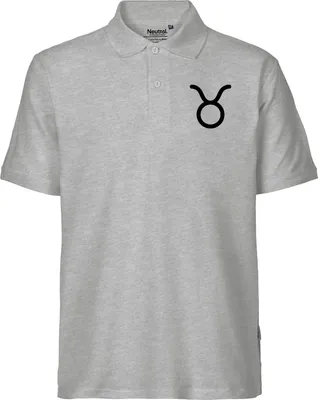 Produktbild von Huuraa Herren Polo Shirt Stier Sternzeichen Zeichen M Sport Grey Bio Baumwolle Fairtrade Poloshirt Geschenkidee