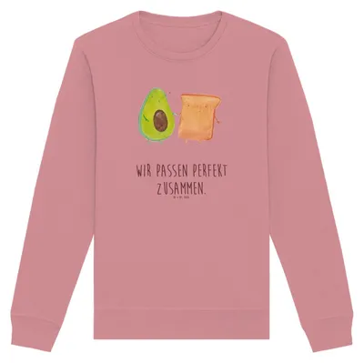 Produktbild von Mr. & Mrs. Panda Bio Baumwoll Pullover Avocado Toast Größe M - Canyon Pink - Geschenk, Hochzeit, Hochzeitsgeschenk, Liebe, Pulli, Pärchen, Sweatshirt, Sweater