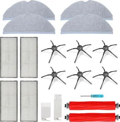 Produktbild von Jayseuw Zubehör für Roborock S7 Plus Ultra/Roborock S7 MaxV Ultra Saugroboter Ersatzteile, 2 Walzenbürste, 4 Filter, 6 Seitenbürste, 4 Wischtücher