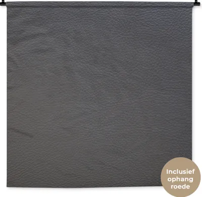 Produktbild von MuchoWow® Wandteppich Wandbehang Leder - Strukturiert - Leder-Optik - Grau 120x120 cm Tapisserie Dekoration Wandtuch - Modern - Baumwollgewebe