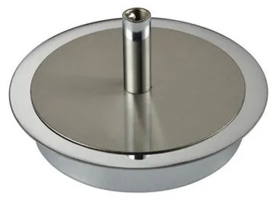 Produktbild von ESTO Runder Tischlampen-Fuß silber – Leuchtenarmatur mit Schalter & Steckerkabel, Ø 12 cm