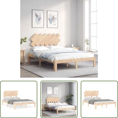 Produktbild von The Living Store Massivholzbett mit Kopfteil