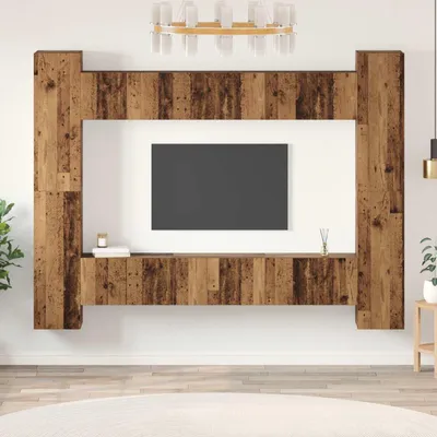 Image de Maison Exclusive - Ensemble de meubles TV 10 pièces en bois recyclé 30,5 x 30 x 90 cm, aggloméré