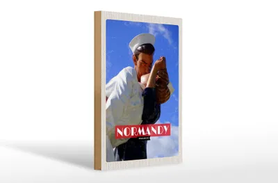 Produktbild von Holzschild Reise 20x30cm Normandy France Mémorial de Caen