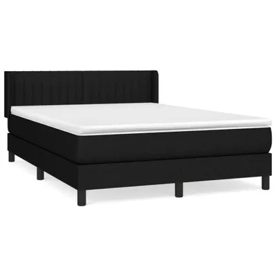 Produktbild von vidaXL Boxspringbett mit Matratze Schwarz 140x200 cm Stoff