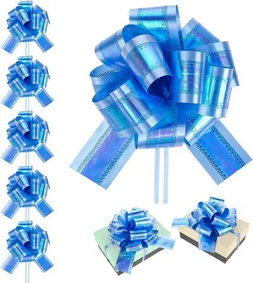 Image de Rubans décoratifs bleus de 15 cm pour voiture et fête, lot de 6