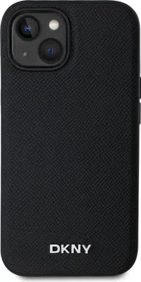 Produktbild von DKNY, MagSafe Schutzhülle Silver Metal Logo f. Apple iPhone 14, Schwarz