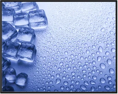 Produktbild von Wallario Wandbild Eiswürfel, Größe: 40,30 x 50,30 cm, Poster mit schwarzem Aluminiumrahmen
