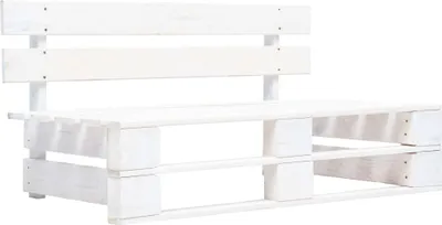 Image de vidaXL Canapé central d'extérieur palettes en pin imprégné blanc