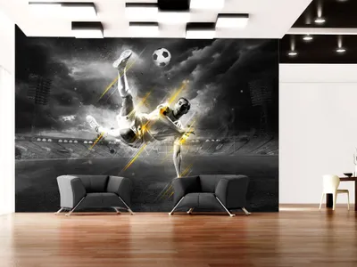 Produktbild von Vlies Fototapete Fussball 400x280 cm Tapeten Wandtapete XXL Fußball schwarz weiß Kindertapete Kinderzimmer 10110907-6