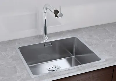 Obrázek produktu pro BLANCO Andano 500-IF, Umyvadlo na desku, Obdélníkový, Nerezová ocel, Nerezová ocel, 1 misky/misek, Obdélníkový