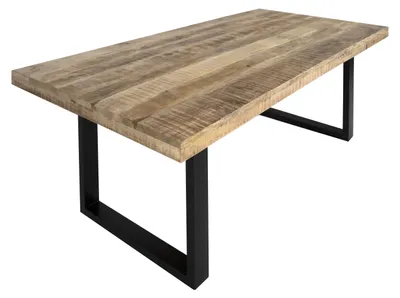 Produktbild von Esstisch Mango Massiv naturfarben 220 x 100 cm U-Gestell schwarz RIO