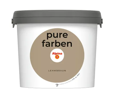 Produktbild von Alpina pure farben Wandfarbe lehmbraun 2,5 L