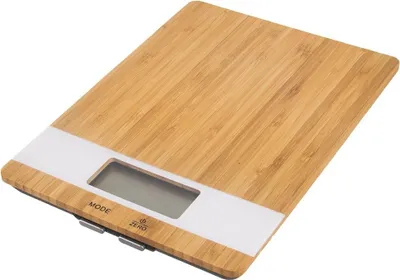 Produktbild von Orion Küchenwaage elektronische Waage flach aus Bambusholz 5kg