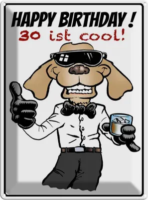 Produktbild von vianmo Blechschild 40x30 cm Happy Birthday 30 is cool Spruch Zitat