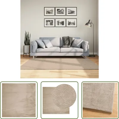 Produktbild von The Living Store Teppich HUARTE Kurzflor Weich und Waschbar Sandfarben 160x160cm