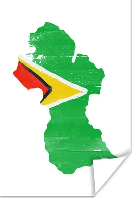 Obrázok produktu pre MuchoWow® Plagát - Guyana - Mapa - Vlajka - 20x30