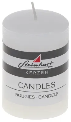 Produktbild von Stumpenkerze "Raureif" Weiß 80/58 mm