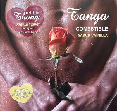Obrázok produktu pre HOTFLOWERS - HERREN-TANGA + 2 VANILLE-WAFER-NIPPEL /es/pt/en/fr/it/