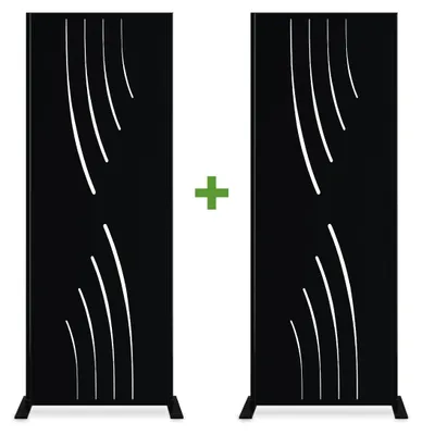 Produktbild von Set mit 2 Dekorplatten VELETA Schwarz H.160cm Vollmuster