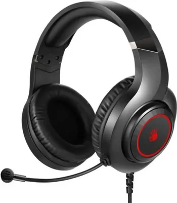 Image de A4Tech Bloody G220, słuchawki z mikrofonem, przewodowa, czarna, słuchawki, podświetlane typ 3.5 mm jack + USB