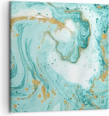 Produktbild von Bild auf Leinwand - Leinwandbild - Abstraktion blau Wasser modern - 60x60cm - Wand Bild - Wanddeko - Leinwanddruck - Bilder - Kunstdruck - Wanddekoration - Leinwand bilder - Wandkunst - AC60x60-2937