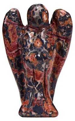 Produktbild von Morella Edelstein Leopardenjaspis Engel Glücksbringer Schutzengel zum Mitnehmen 3,5 cm in Samtbeutel