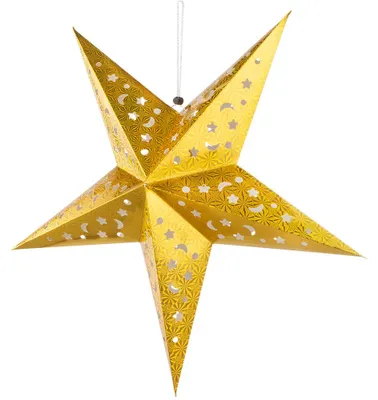 Produktbild von LED Weihnachtsstern, Papier , gold, 57 cm, X-MAS