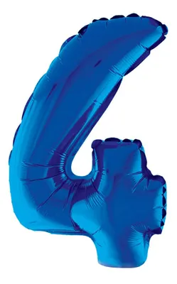 Produktbild von XXL Zahlen Folienballon 100 cm - Blau Zahl: 4
