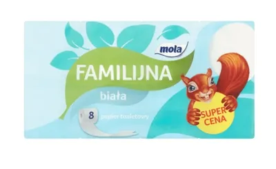 Zdjęcie produktu dla Mola papier toaletowy Familijna Biała 8 rolek