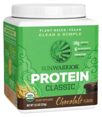Produktbild von Sunwarrior Protein Classic Organic (375g) Chocolate - Eiweiße - Veganes Eiweiß