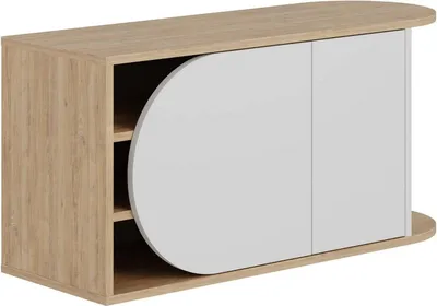 Produktbild von Schuhschrank Marathus, Schuhregal, Mehrzweck-Eingangsgarderobe, Möbel für Schuhe, 104x37 h50 cm, Eiche und Weiß