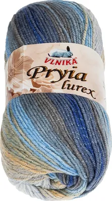 Zdjęcie produktu dla Przędza PRYIA Polyester - 100 g / 245 m - szara, niebieska, beżowa