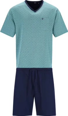 Image de Pyjama court pour homme hajo - Klima-Light, pyjama, shorty, mélange coton bleu clair L
