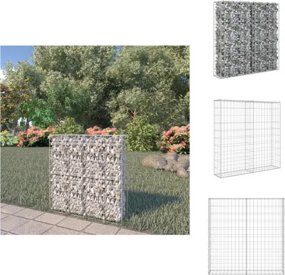 Immagine prodotto di vidaXL Muro di gabbioni con copertura in acciaio zincato 80×20×100 cm - Pannelli di recinzione