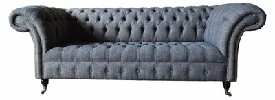 Immagine prodotto di Divano a tre posti imbottito design divano chesterfield grigio divani camera arredamento