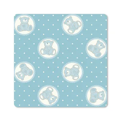 Produktbild von MuchoWow® Mauspad Mousepad Teddybär - Plüschtiere - Muster - Stofftiere 20x20 cm - Mousepads - Maus Mat - Pad - Mausunterlage - Desk Mat - Bureauartikeln