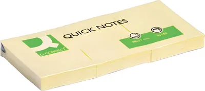 Produktbild von Samolepiaci bloček Q-CONNECT žltý 38x51mm 3x100 l