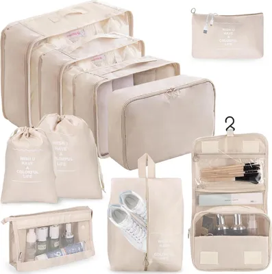 Produktbild von Kofferorganizer Set - 10-teilig - Beige - Wasserdicht