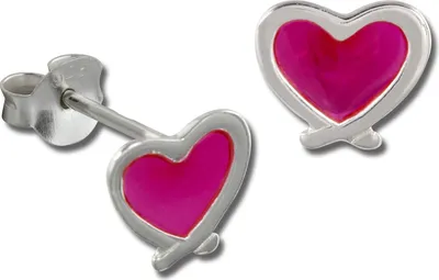 Produktbild von Teenie-Weenie Ohrstecker für Kinder 925 Silber pink Herz Ohrringe SDO8120P