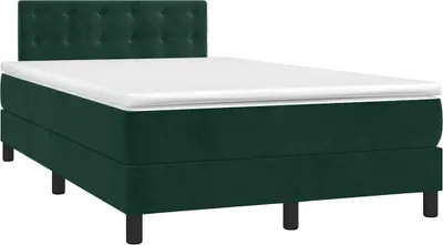 Obrázek produktu pro vidaXL Skříňová postel s matrací tmavě zelená 120x190 cm sametová