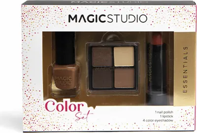 Produktbild von Magic Studio | Schminkset Set - Bräunlich/Rosa/Rot - Mattschimmernde Farben - Ideal für Alltag und Geschenk