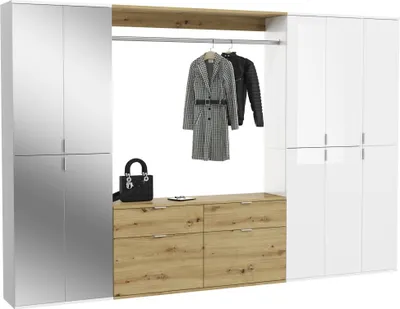 Produktbild von Meublorama XX-X07H4S17, Weiß, Partikelbord, 6 Tür(en), 18 Regale, 2 Schublade(n), 340 mm