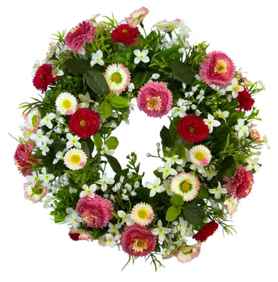 Produktbild von Künstlicher Belliskranz 30cm. Gänseblümchen Türkranz Ostern Rosa Pink