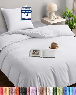 Produktbild von Utopia Bedding Bettwäsche 140x200 cm + 1 Kissenbezug 65x65 cm, Weiß